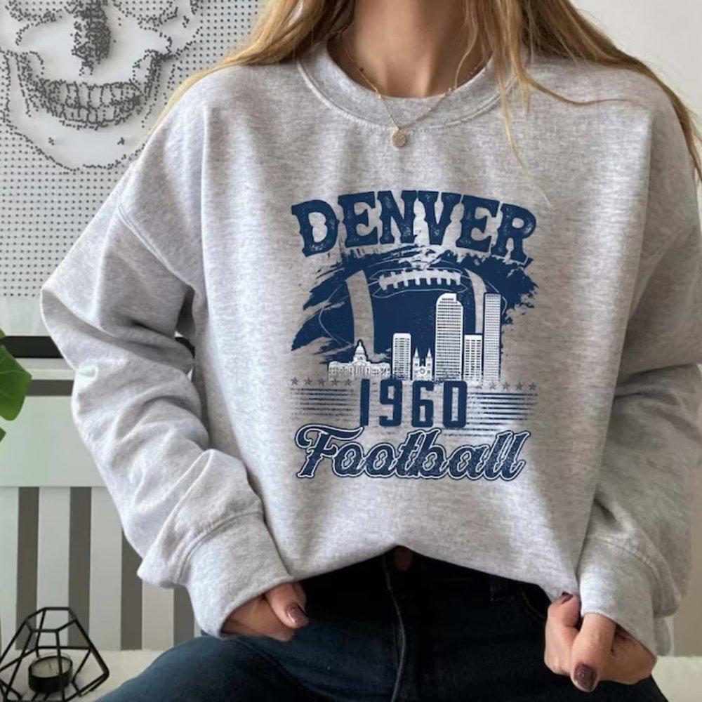 Denver Broncos 1960 Style Retro Football Sweatshirt
